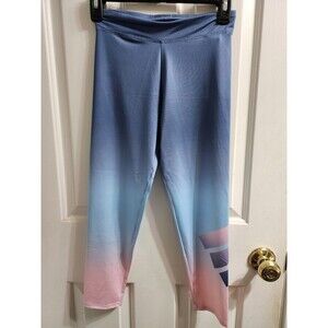 Adidas Girls Pants Aeroready 7/8 Ombre Tights Size Large 14 Blue Pink New